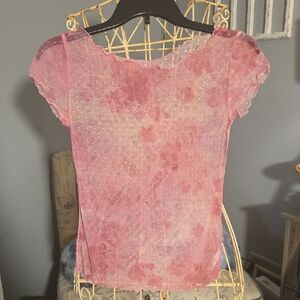 Free People Pink Sheer Women's Layering Blouse NWT- SMALL